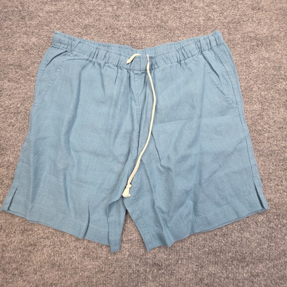 Alex Crane Bo Shorts Men's Size MED Blue100% Linen Elastic Waist NWT